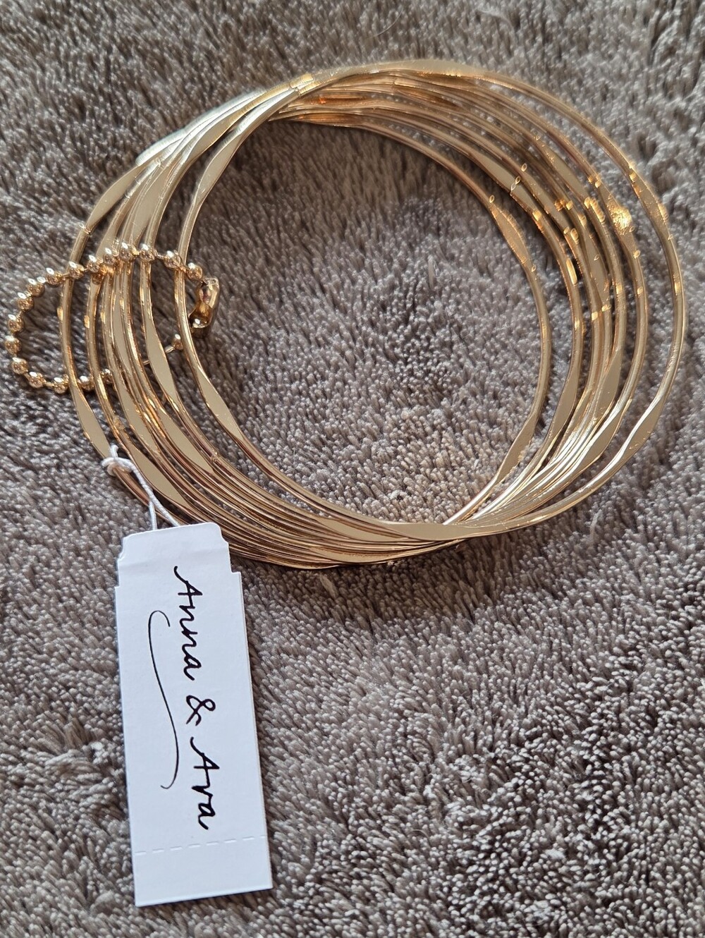 Anna & Ava Gold Stacked Bangle Bracelet Set